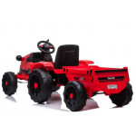 Elektrický traktor s vlečkou na diaľkové ovládanie 2,4G červená